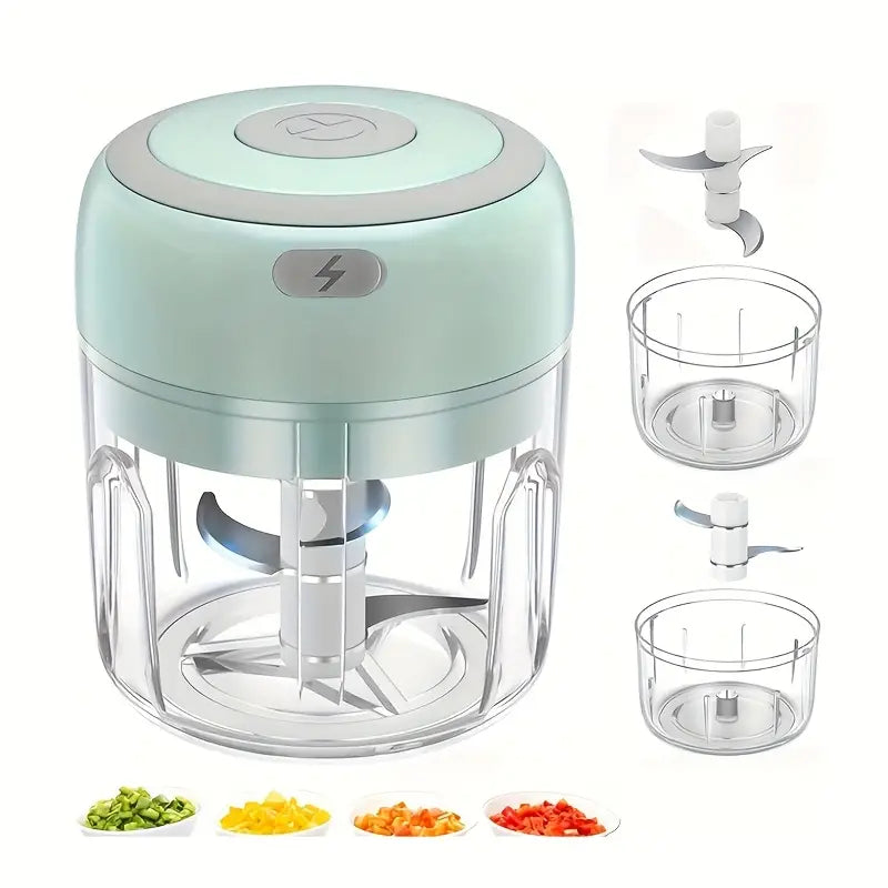 🔋🍴 250ml  Garlic Chopper & Food Processor – Cordless Mini Blender with USB Rechargeable Battery 🌿✨
