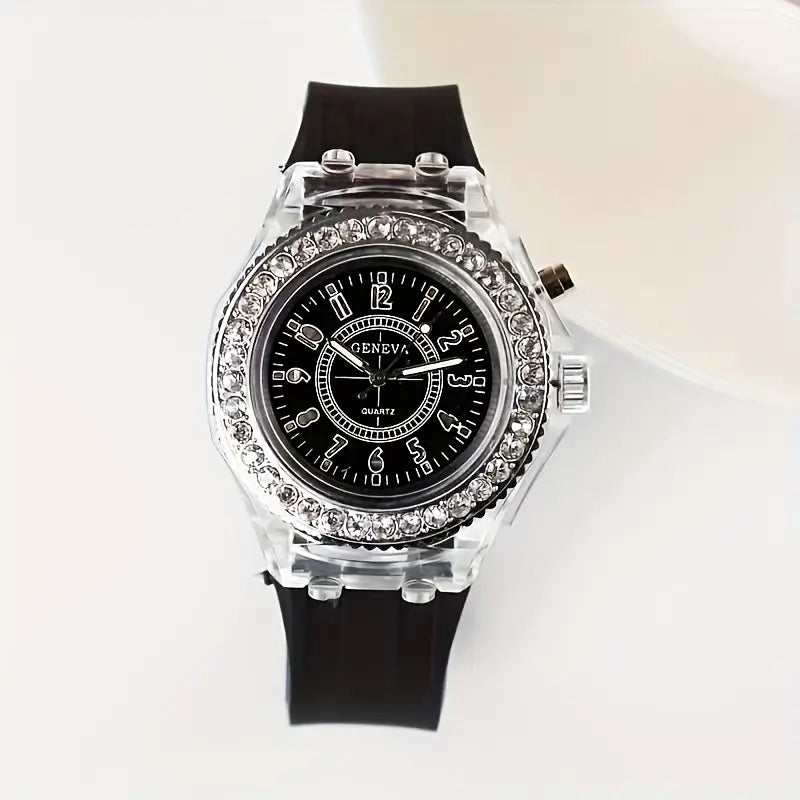 ⌚✨  LED Silicone Watch – Trendy Bling Timepiece for Birthdays & Christmas 🎁🎄