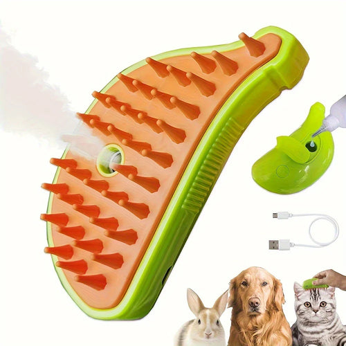 USB Rechargeable Steam Cat Brush 🧼✨ – Self-Cleaning Pet Grooming Comb with Gentle Massage & Detangling for Cats & Dogs🧴 Transform Grooming Into Spa Time for Your Pet! 🐾