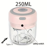 🔋🍴 250ml  Garlic Chopper & Food Processor – Cordless Mini Blender with USB Rechargeable Battery 🌿✨
