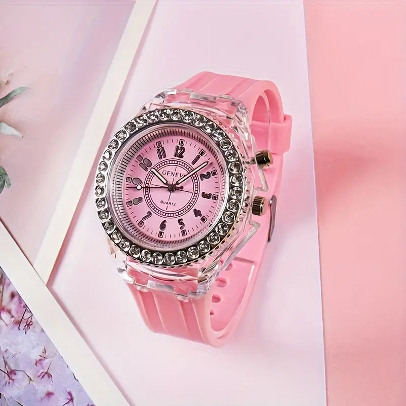 ⌚✨  LED Silicone Watch – Trendy Bling Timepiece for Birthdays & Christmas 🎁🎄
