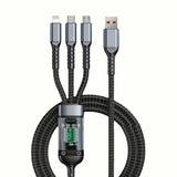 ðŸ”Œ3-in-1 Fast Charging Cable with LED Display â€“ 100W Power, Universal USB Type-C, Micro & Lightning Support