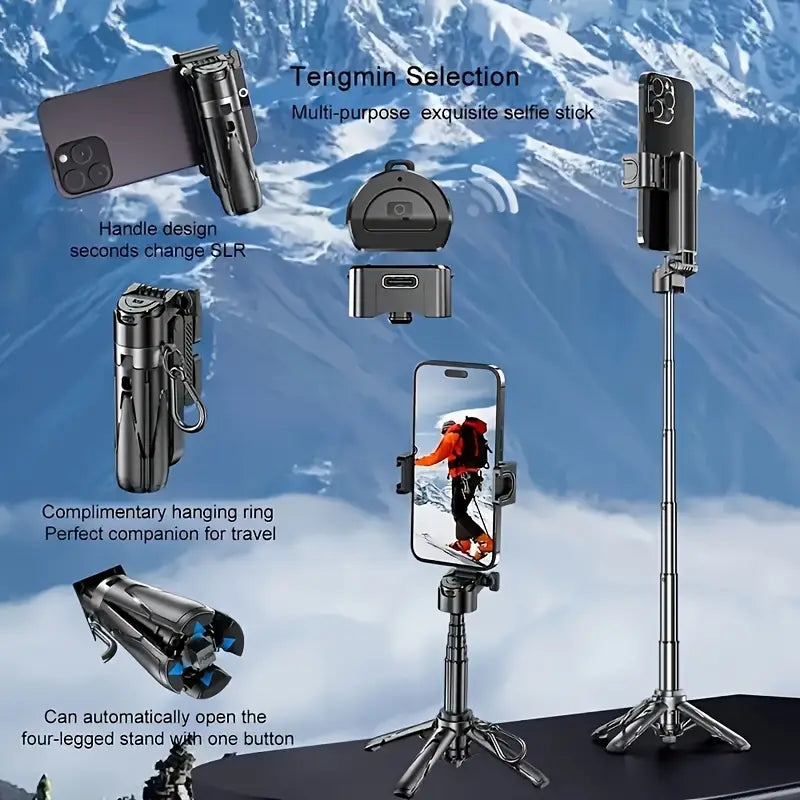 📱✨ 2-in-1 Wireless Phone Grip & Selfie Stick – Your Pocket-Sized Photography Pro! 🎬📷