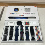 10-in-1 Ultra Max Suit Smartwatch & Earbuds Combo | 10-in-1 Set with 7 Interchangeable Straps | Fitness Tracker + Bluetooth Calling