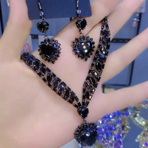 💙 2025 Ocean Heart Necklace & Earring Set – Elegant, Fade-Resistant & Timelessly Beautiful 🌊✨