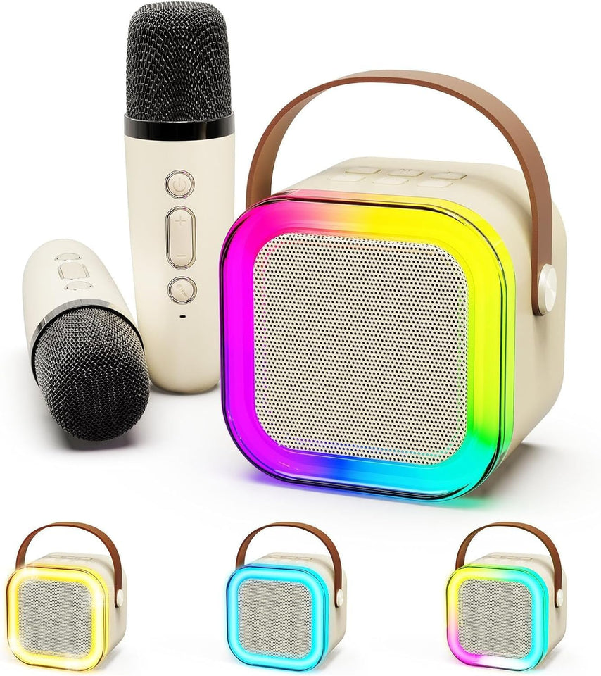 Portable Bluetooth Speaker with 2 Wireless Microphone