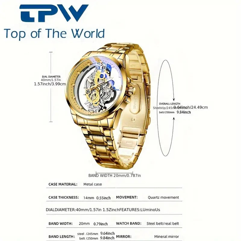 ðŸ•°ï¸ TPW Elegant Men's Quartz Watch â€“ Durable Steel Strap | Timeless Design | Everyday Class ðŸŽ