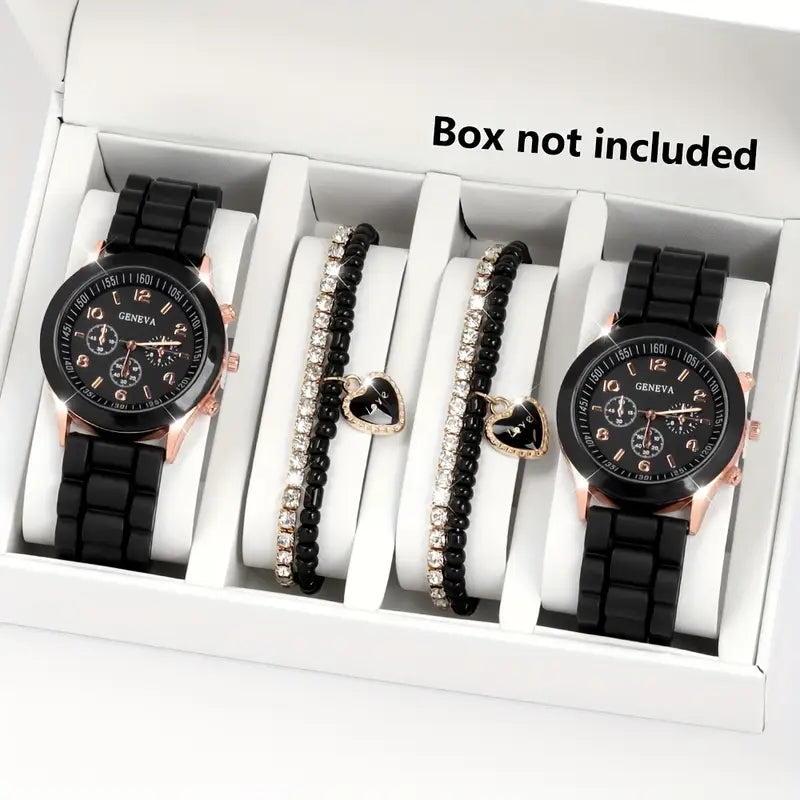 â±ï¸ Stylish Couple Watch Set + Magnetic Heart Necklace â€“ A Perfect Gift for Love & Friendship ðŸ’–