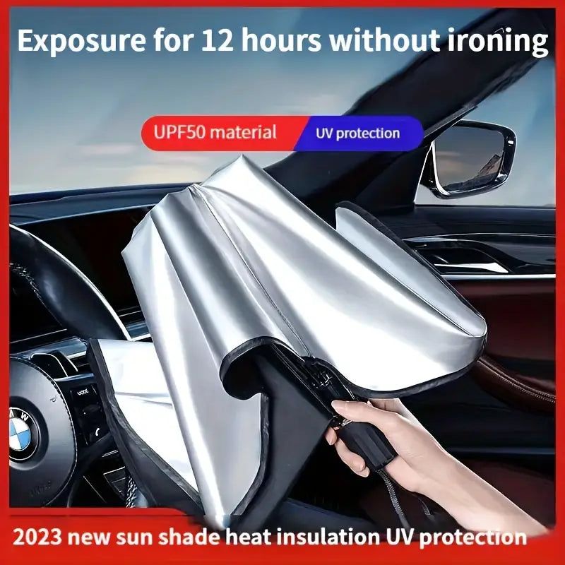 2 SET OF Foldable Car Windshield Sun Shade Umbrella | UV Protection & Heat Blocker for All Vehicles