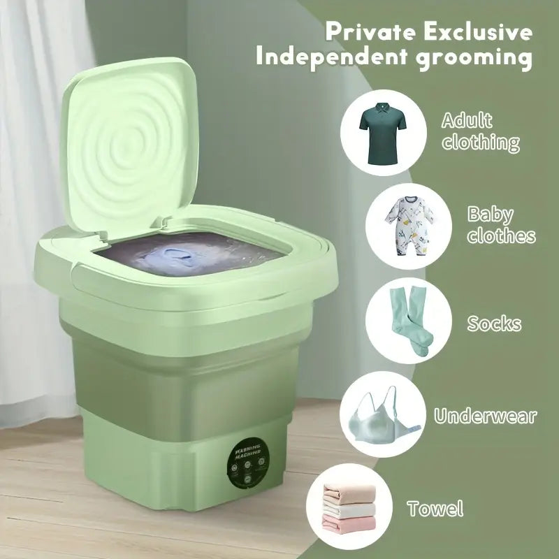 Compact Foldable Mini Washing Machine â€“ Perfect for Baby Clothes, Underwear & Travel Use