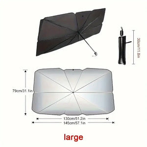 2 SET OF Foldable Car Windshield Sun Shade Umbrella | UV Protection & Heat Blocker for All Vehicles