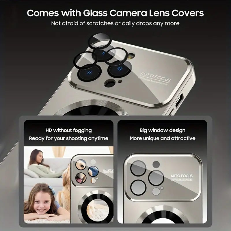 Matte Magnetic Wireless Charging Case â€“ Luxury Titanium Finish | Shockproof & Camera Lens Protection | Compatible with iPhone 16/15/14/13/12 Pro Max