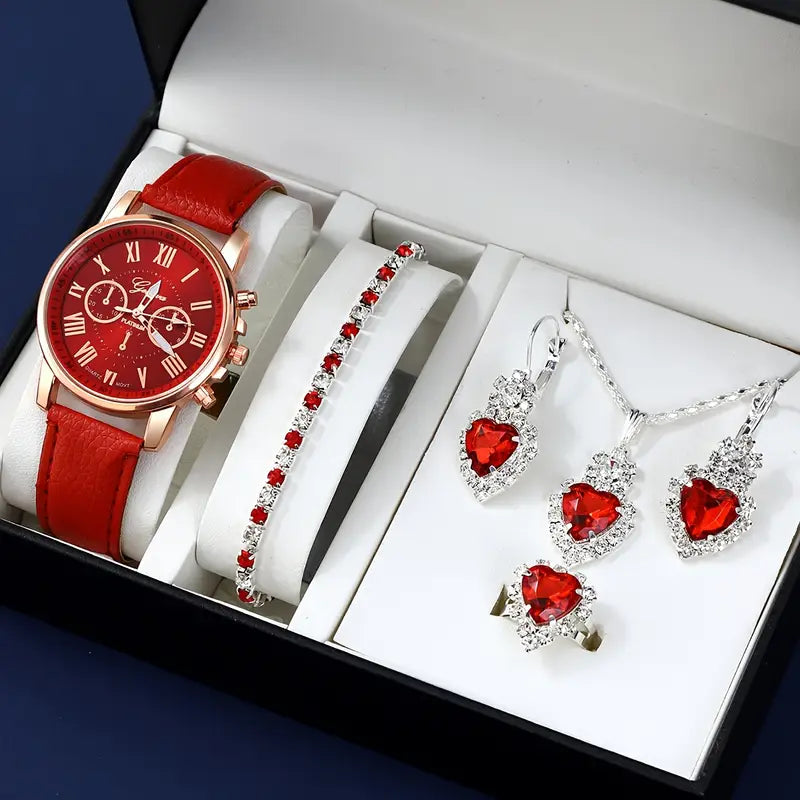 💖 Complete 5-in-1 Gift Set for Women – Timeless Elegance with a Sparkle of Love+ giftbox