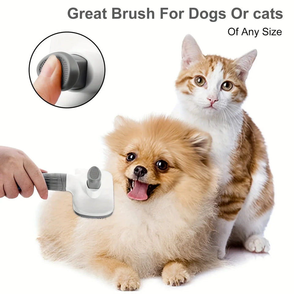 1pc Easy-Clean Pet Grooming Brush 🐶🐱 – One-Click Deshedding Comb for Dogs & Cats | Gentle, Effective & Mess-Free