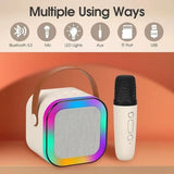 Portable Bluetooth Speaker with 2 Wireless Microphone