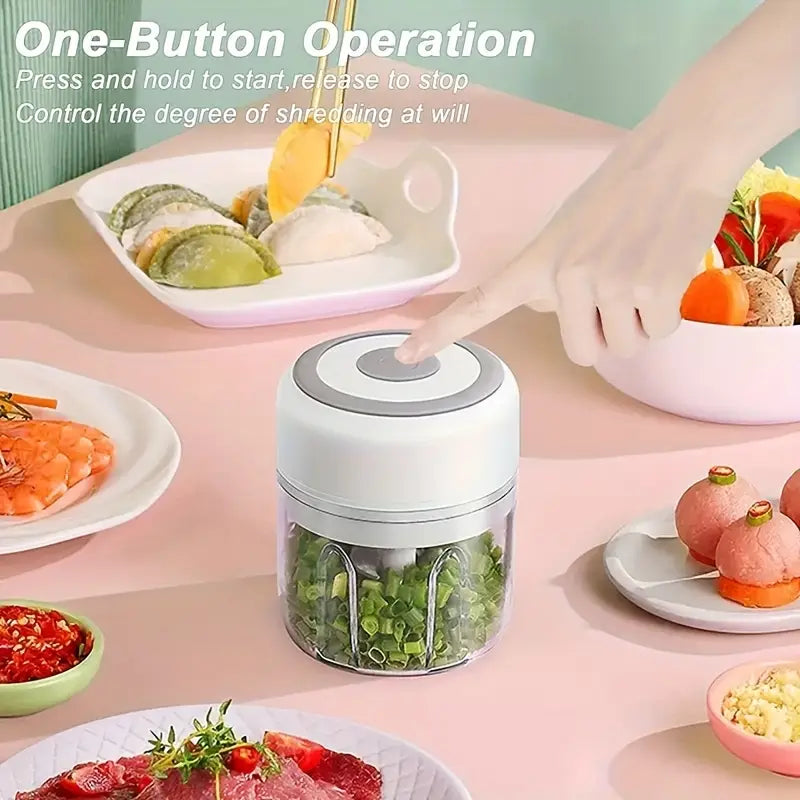 🔋🍴 250ml  Garlic Chopper & Food Processor – Cordless Mini Blender with USB Rechargeable Battery 🌿✨