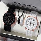 â±ï¸ Stylish Couple Watch Set + Magnetic Heart Necklace â€“ A Perfect Gift for Love & Friendship ðŸ’–