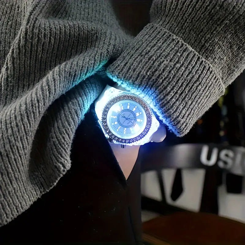 ⌚✨  LED Silicone Watch – Trendy Bling Timepiece for Birthdays & Christmas 🎁🎄