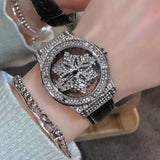 ðŸ•Šï¸âœ¨ Elegant Starry Sky Womenâ€™s Watch â€“ Snowflake Dial & Faux Leather Strap â„ï¸ðŸ’«