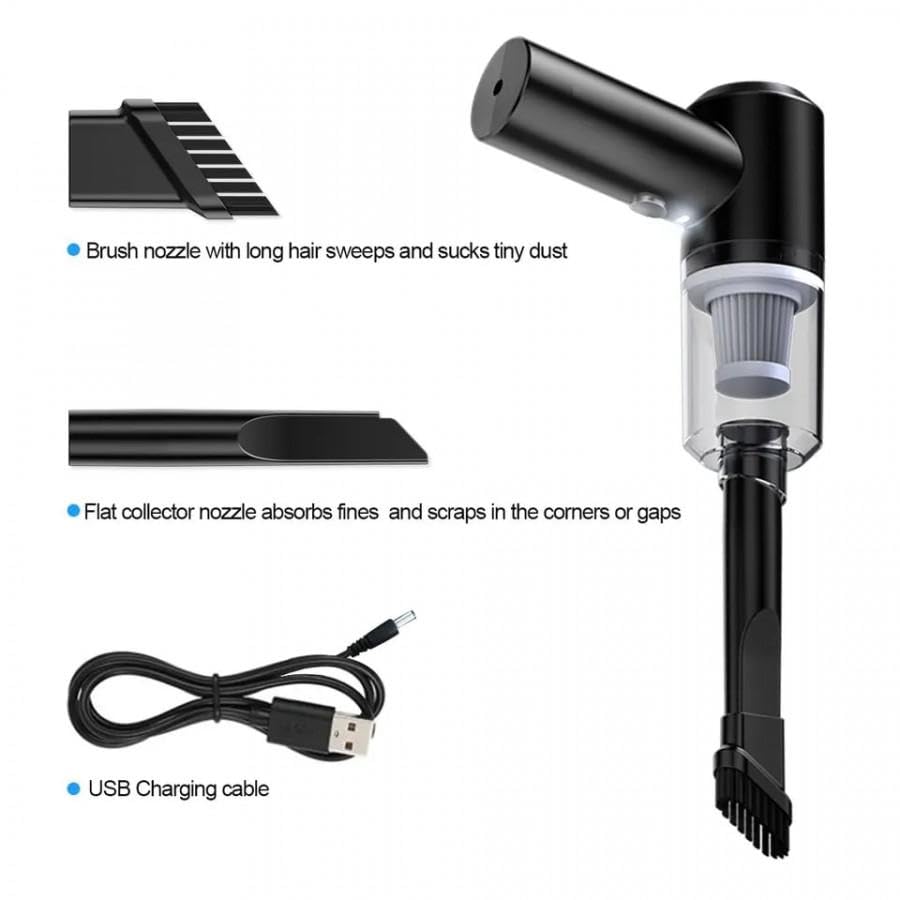 🚗 3-in-1 Portable Car Vacuum Cleaner – Suction, Inflation & Light | Compact & Powerful 💨🔦