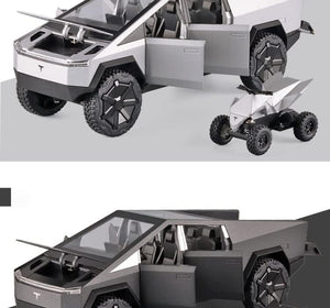 Tesla Cyber truck Pickup With Motorcycle