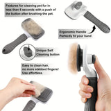 1pc Easy-Clean Pet Grooming Brush 🐶🐱 – One-Click Deshedding Comb for Dogs & Cats | Gentle, Effective & Mess-Free