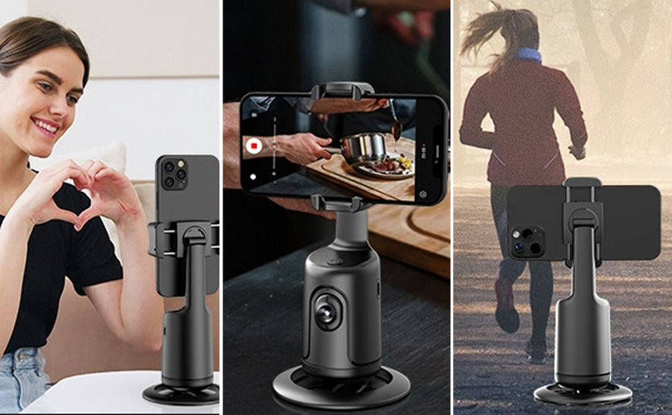 360Â° Smart Face Tracking Car Tripod â€“ Your Personal Cameraman On the Go!