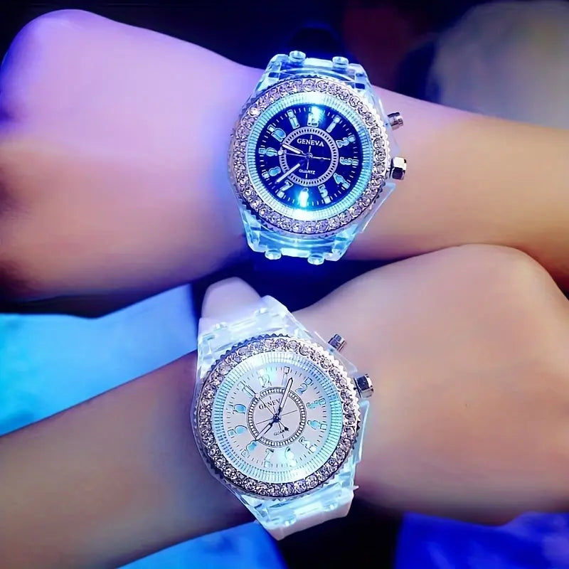 ⌚✨  LED Silicone Watch – Trendy Bling Timepiece for Birthdays & Christmas 🎁🎄