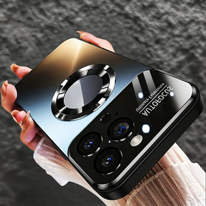 Matte Magnetic Wireless Charging Case â€“ Luxury Titanium Finish | Shockproof & Camera Lens Protection | Compatible with iPhone 16/15/14/13/12 Pro Max
