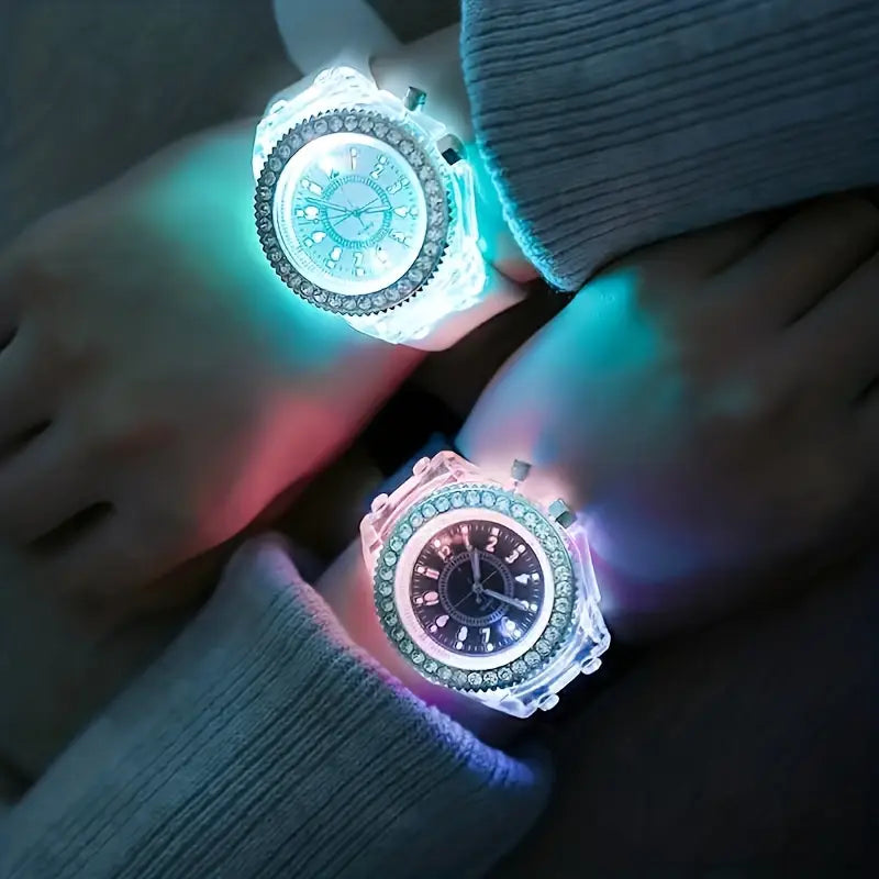 ⌚✨  LED Silicone Watch – Trendy Bling Timepiece for Birthdays & Christmas 🎁🎄