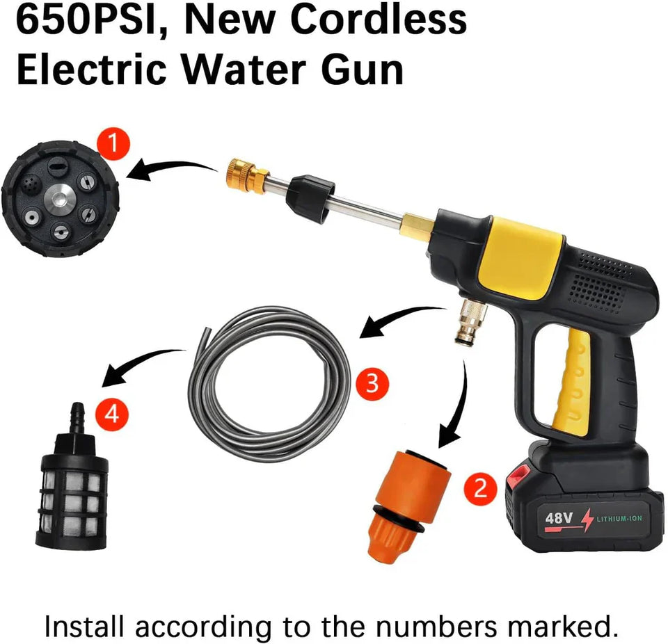 Power Clean Pro™ Cordless Cleaning Gun – Double Battery, Maximum Power!