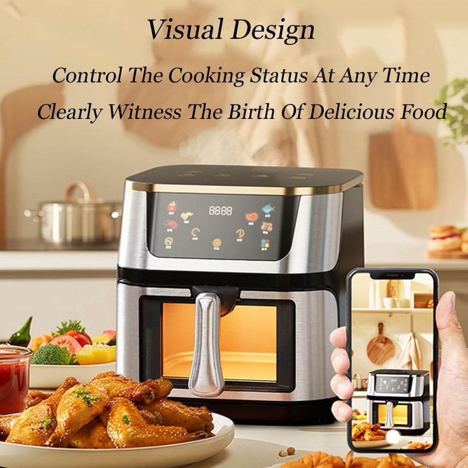 Air Fryer, 10l Stainless Steel Visual Air Fryer