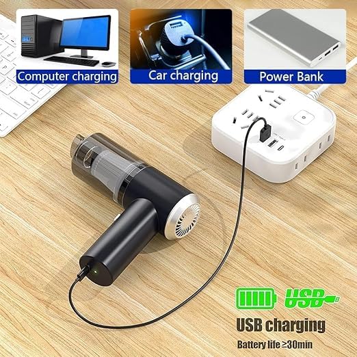 🚗 3-in-1 Portable Car Vacuum Cleaner – Suction, Inflation & Light | Compact & Powerful 💨🔦