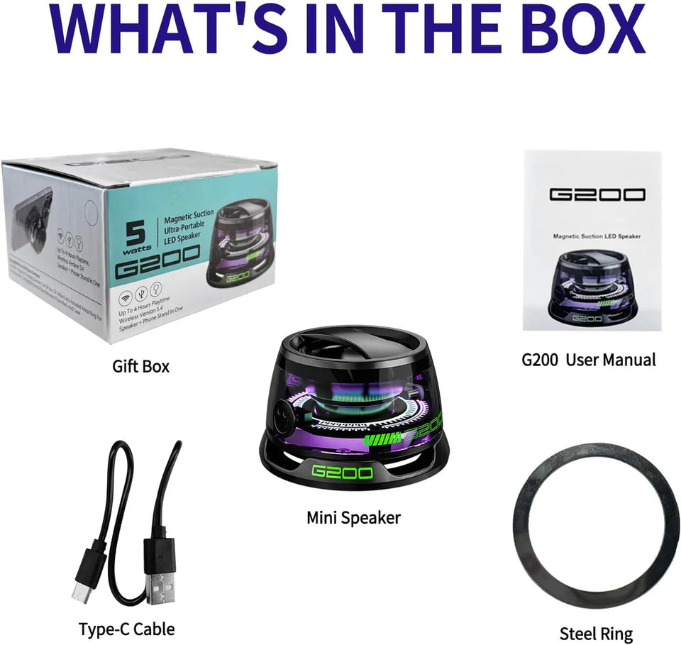 🎵Portable Magnetic Bluetooth Speaker – Dual Function with Built-in Phone Holder!