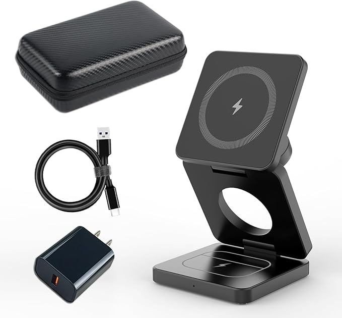 🔋 3-in-1 Magnetic Foldable Wireless Charger – Fast Charging for All Your Devices! 📱⌚🎧