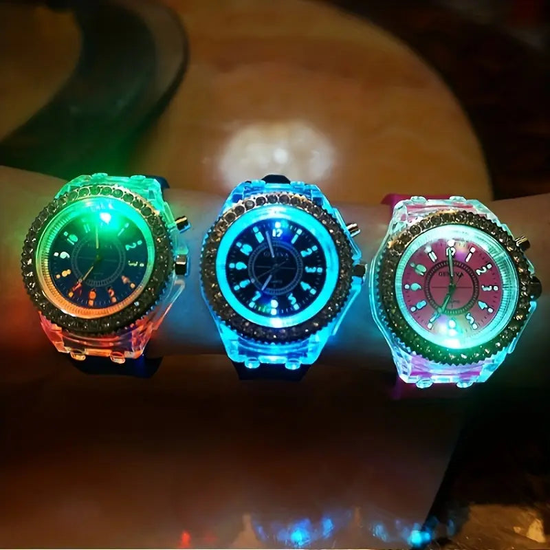 ⌚✨  LED Silicone Watch – Trendy Bling Timepiece for Birthdays & Christmas 🎁🎄