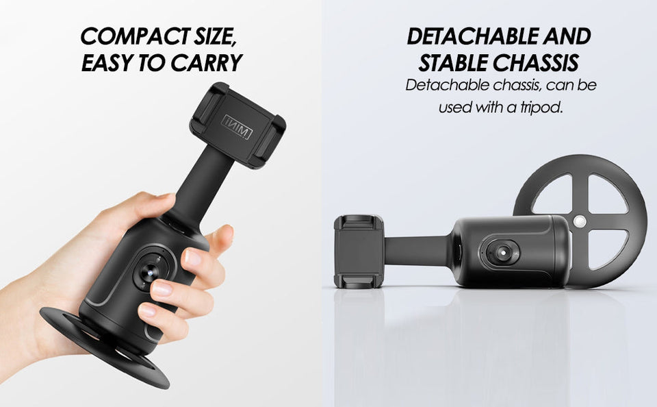 360Â° Smart Face Tracking Car Tripod â€“ Your Personal Cameraman On the Go!