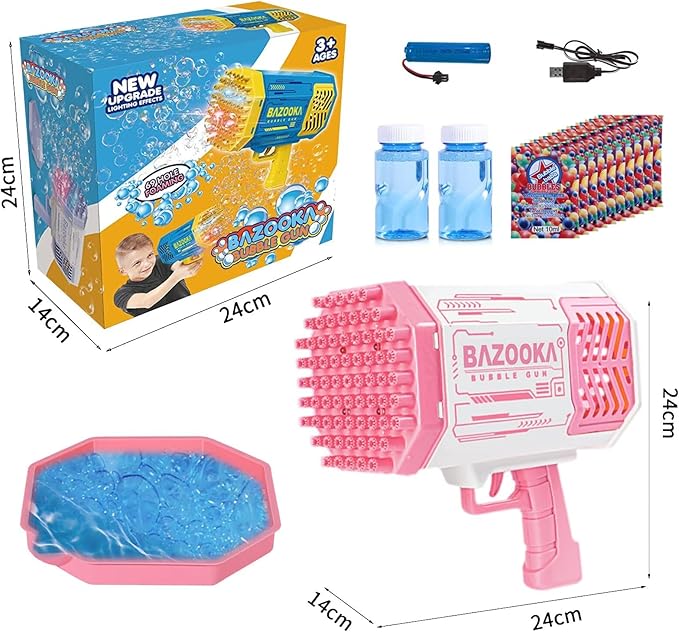 🫧💥 Ultimate 69-Hole Bubble Machine Gun – Light-Up Fun for All Ages! 🎉🔫