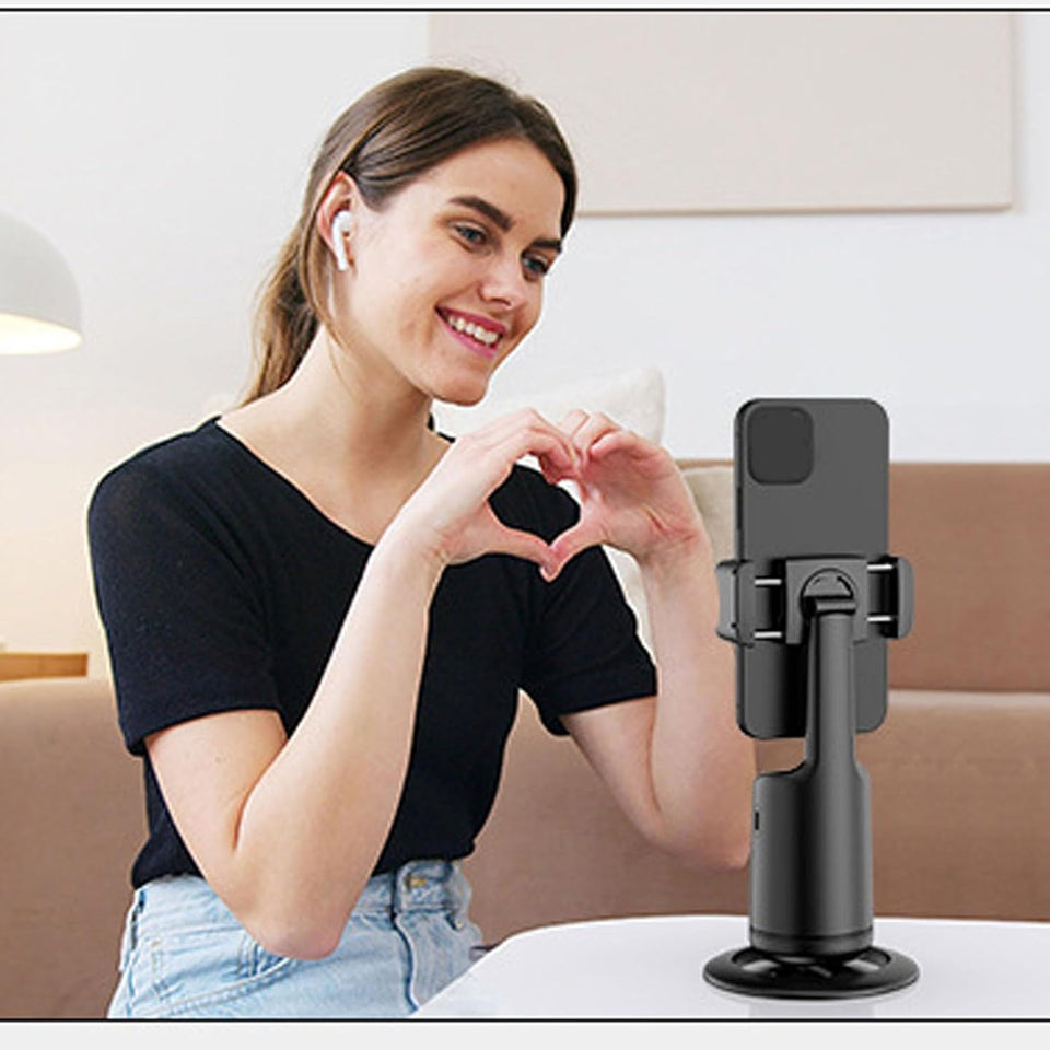360Â° Smart Face Tracking Car Tripod â€“ Your Personal Cameraman On the Go!
