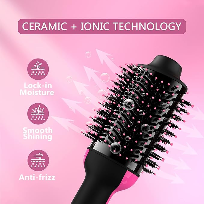 💨✨ 2-in-1 Hair Dryer & Styler Brush – Smooth, Volumize & Shine in One Step! 💁‍♀️💖