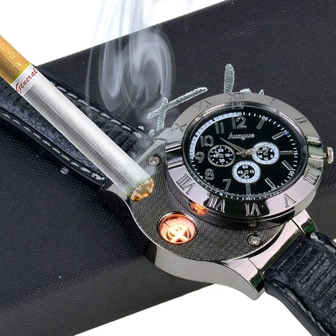 Men's Windproof Cigarette Lighter Watch