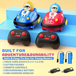🚗 Remote Control Bumper Cars for Toddlers – 2 Pack