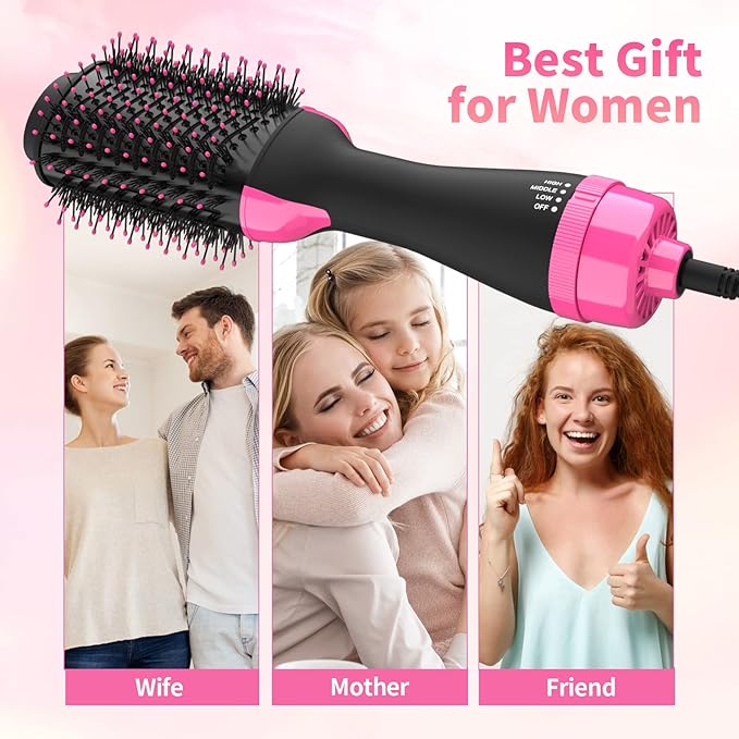 💨✨ 2-in-1 Hair Dryer & Styler Brush – Smooth, Volumize & Shine in One Step! 💁‍♀️💖