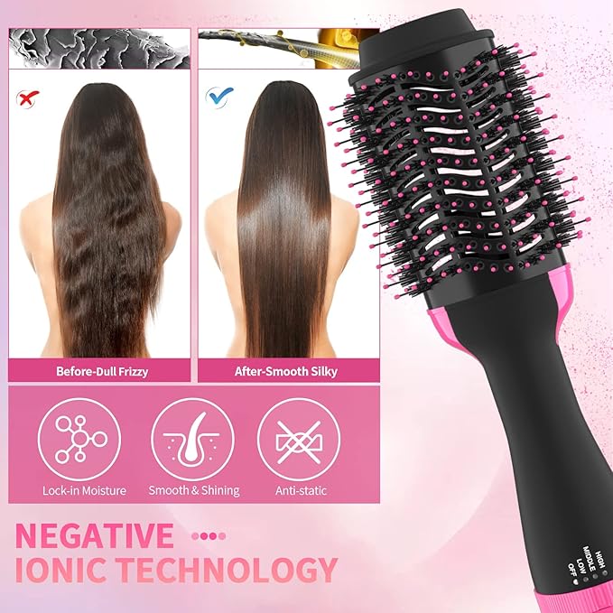 💨✨ 2-in-1 Hair Dryer & Styler Brush – Smooth, Volumize & Shine in One Step! 💁‍♀️💖