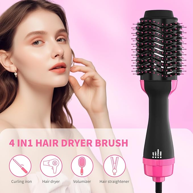 💨✨ 2-in-1 Hair Dryer & Styler Brush – Smooth, Volumize & Shine in One Step! 💁‍♀️💖