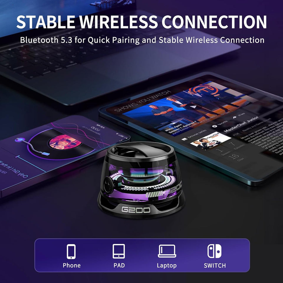 G200 Magnetic Bluetooth Speaker - Portable Mini Bluetooth Speaker with Phone Stand