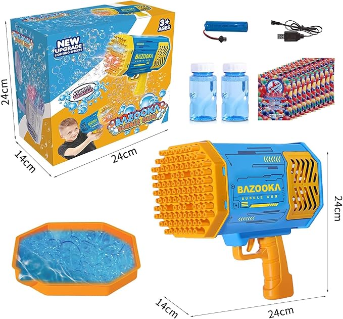🫧💥 Ultimate 69-Hole Bubble Machine Gun – Light-Up Fun for All Ages! 🎉🔫