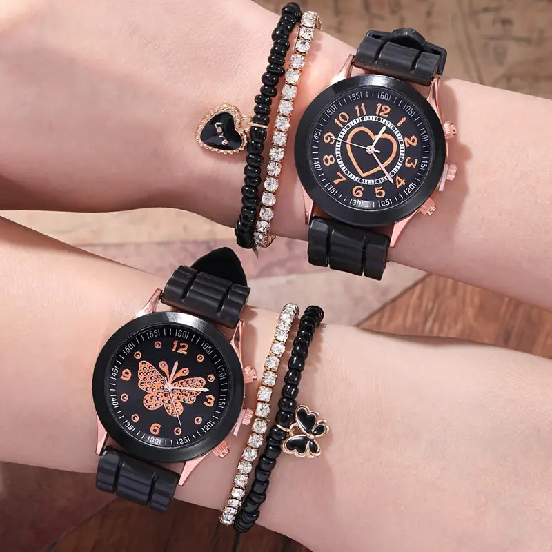 â±ï¸ Stylish Couple Watch Set + Magnetic Heart Necklace â€“ A Perfect Gift for Love & Friendship ðŸ’–