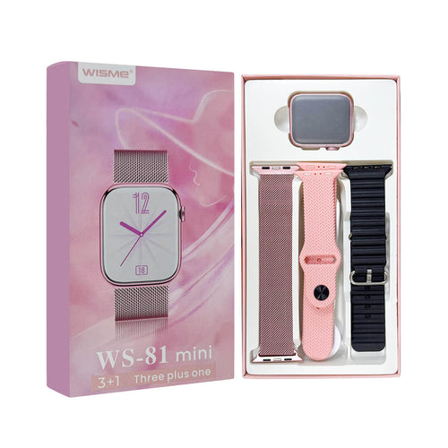WismeÂ WSÂ 81Â MiniÂ SmartwatchÂ withÂ 3Â Strap