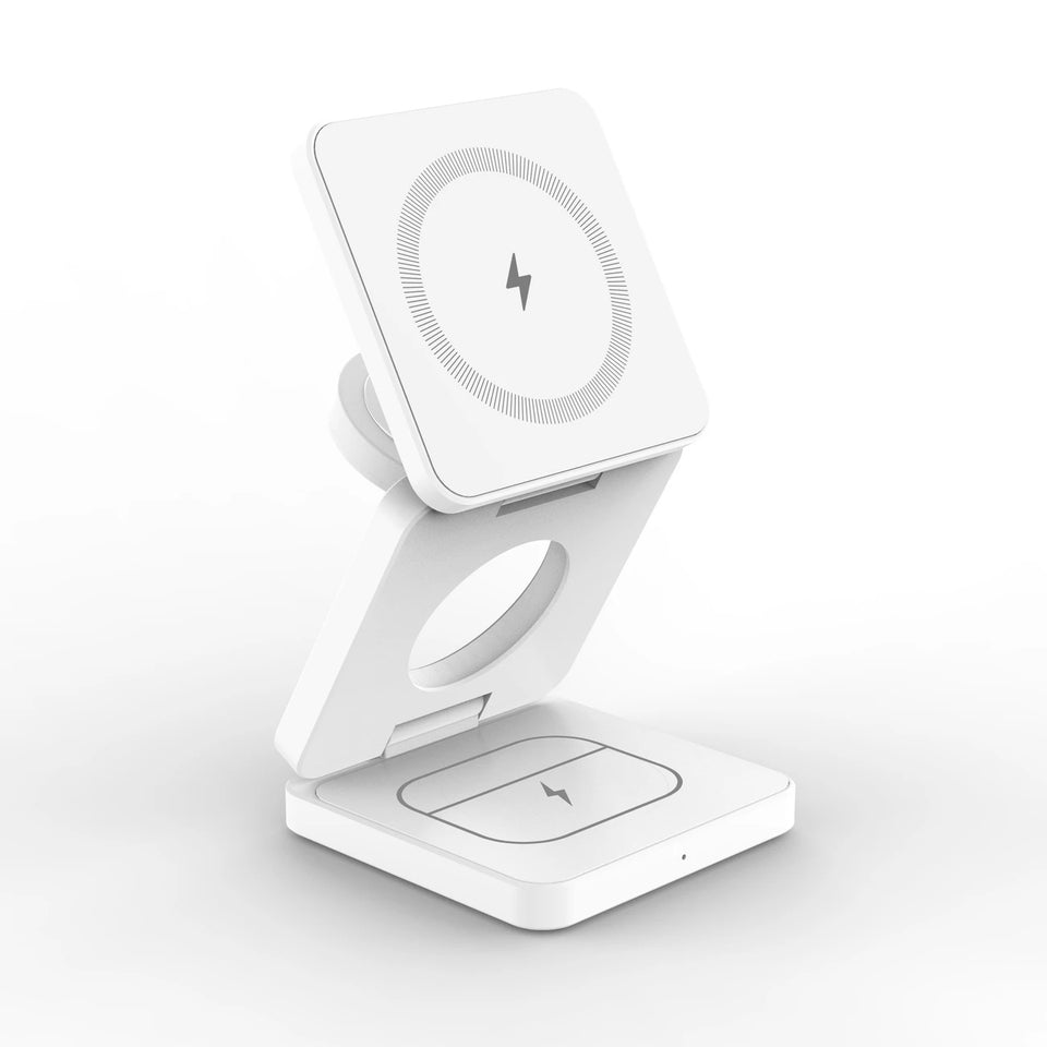 🔋 3-in-1 Magnetic Foldable Wireless Charger – Fast Charging for All Your Devices! 📱⌚🎧